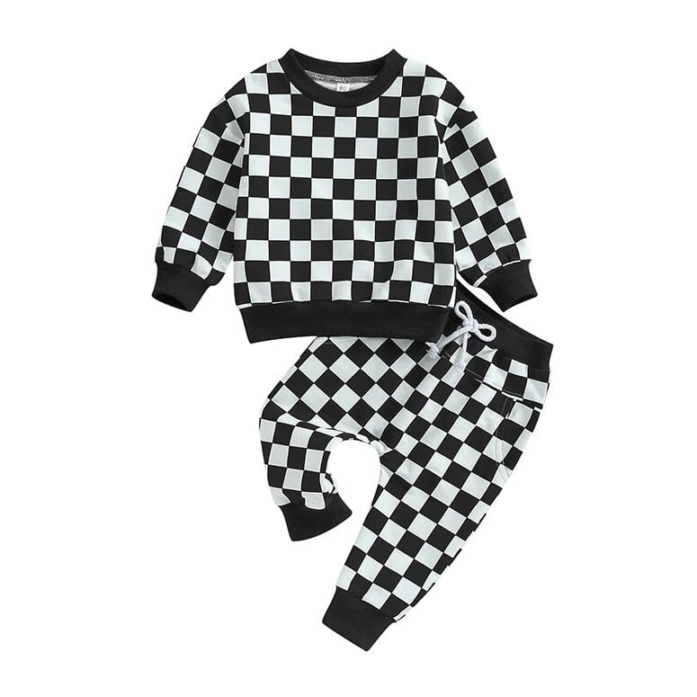 Long Sleeve Plaid Toddler Set