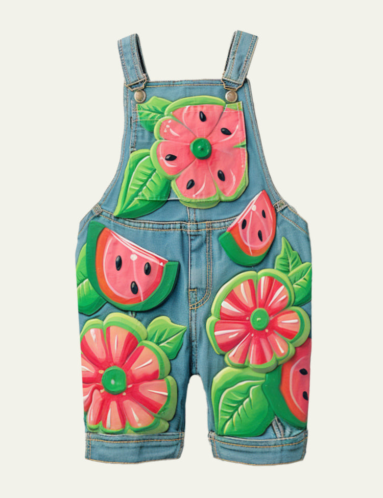 Toddler Kid Watermelon Painted Overalls