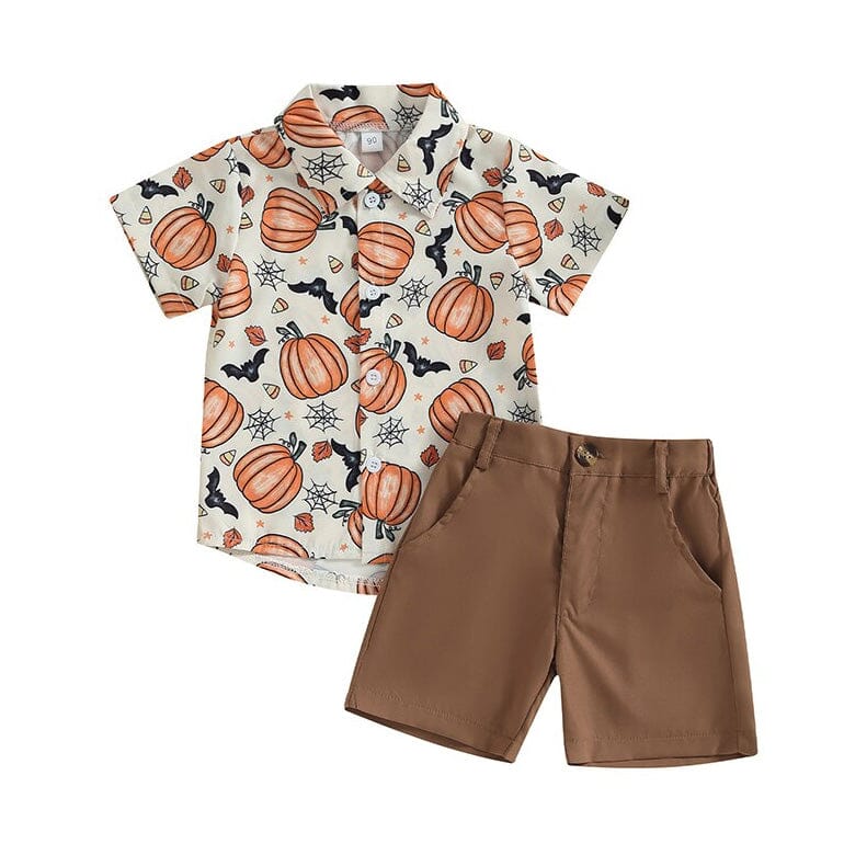 Short Sleeve Pumpkins Bats Toddler Set