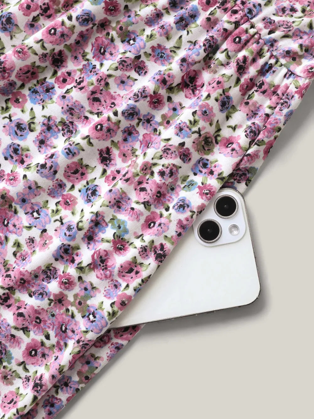 Ditsy Floral Flutter Sleeve Pockets Midi Dress