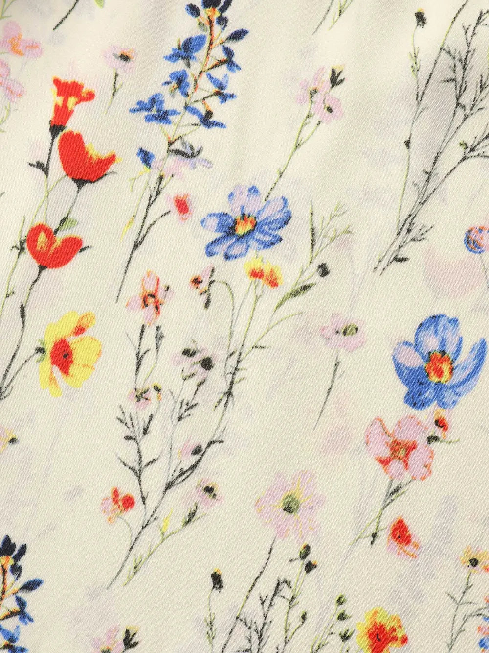 Branch Floral Print Notched Collar Blouse