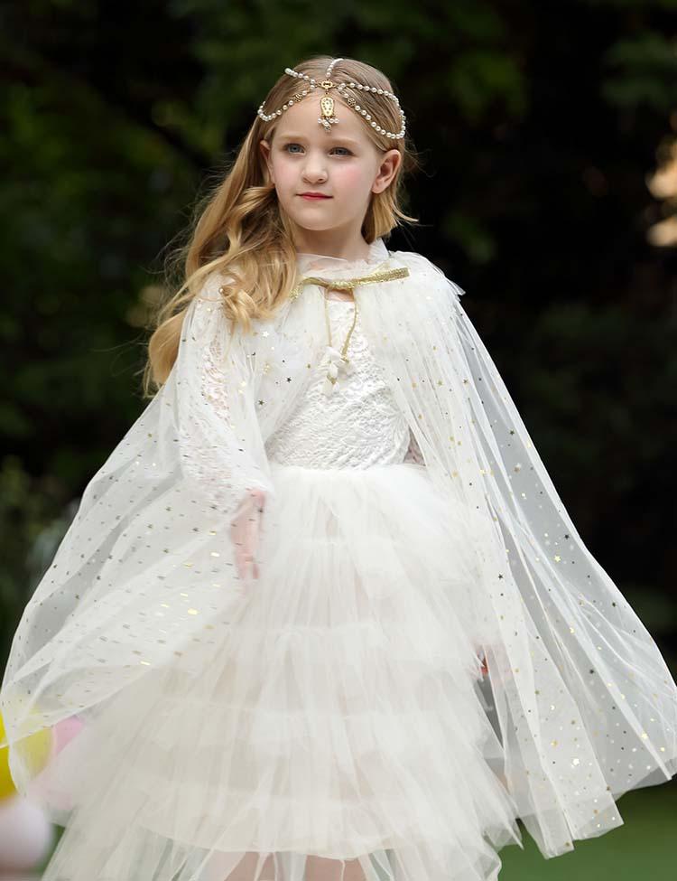 Toddler & Kids Girl Mesh Sequins Party Cape