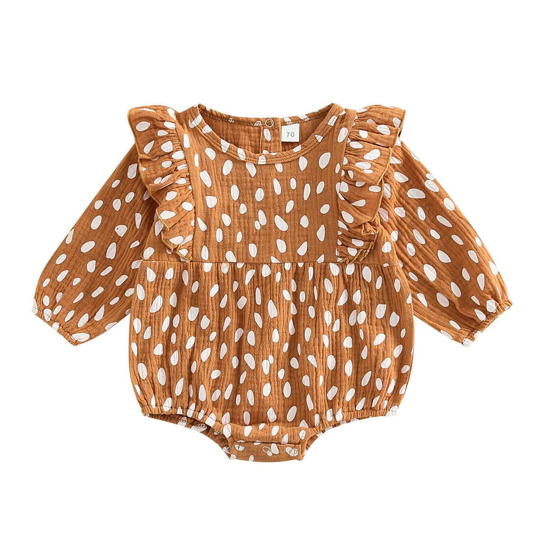 Long Sleeve Polka Dot Baby Romper
