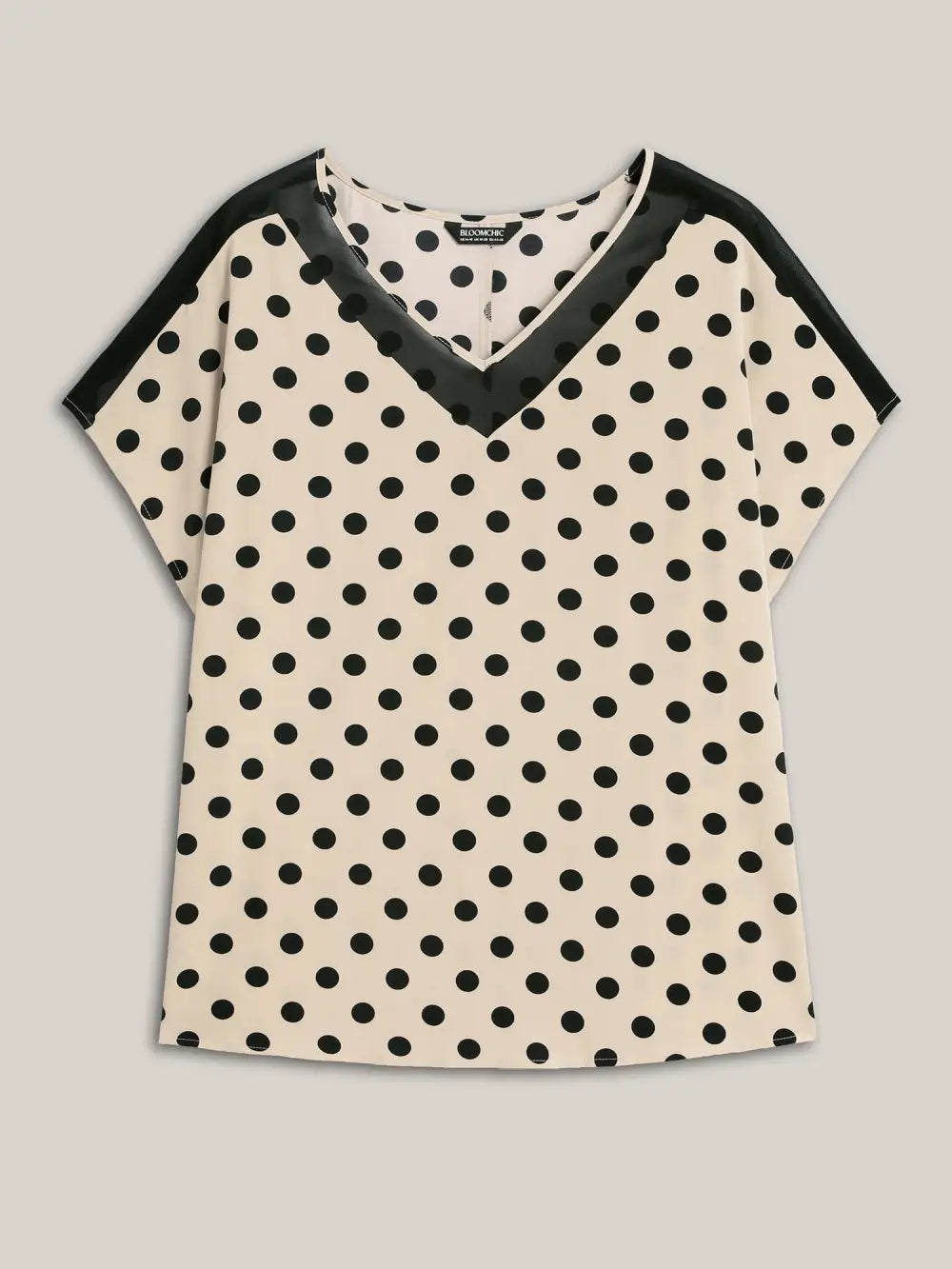 Polka Dots Color Contrast Blouse