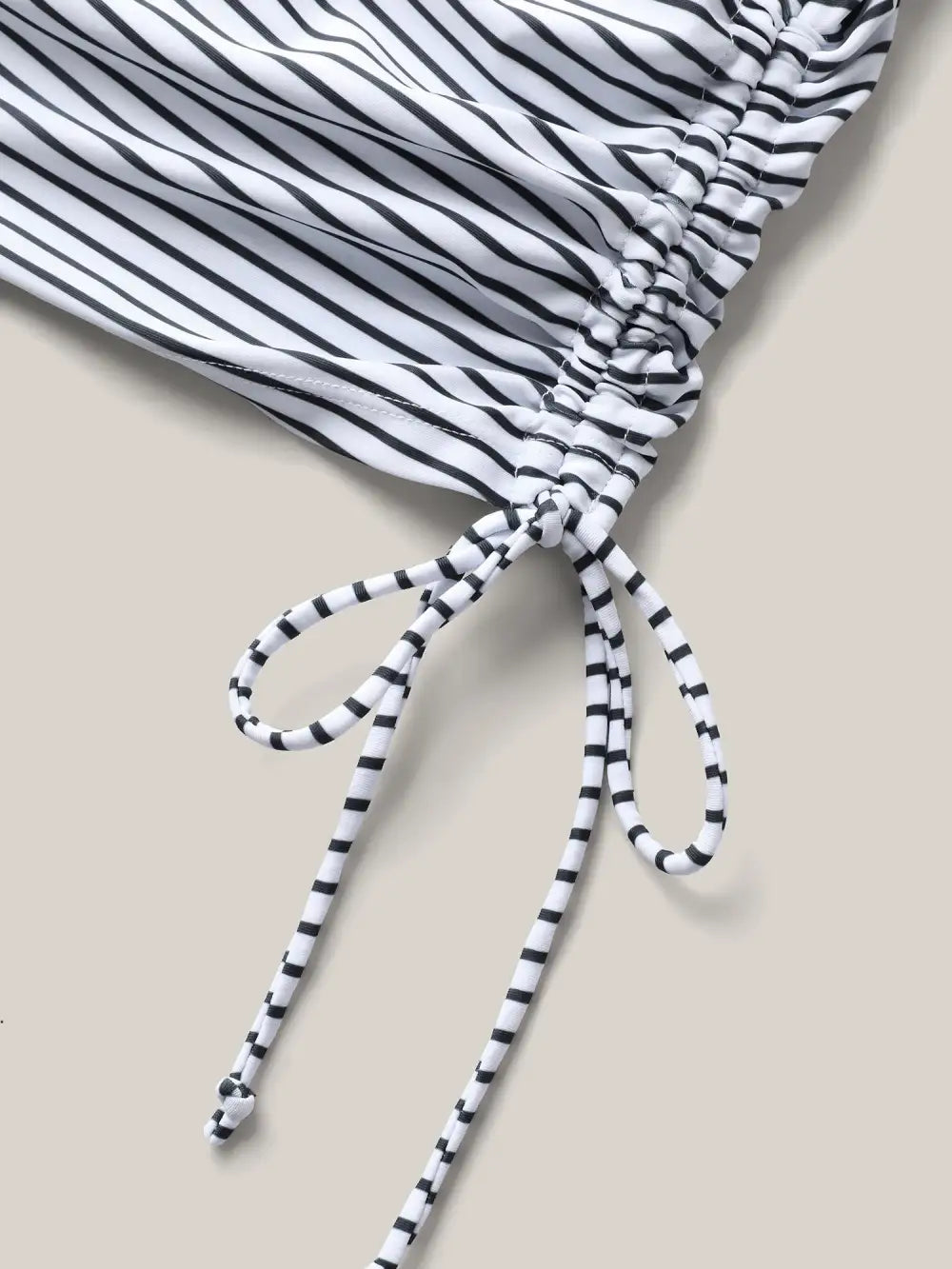 Striped Non-Removable Cups Swim Tankini