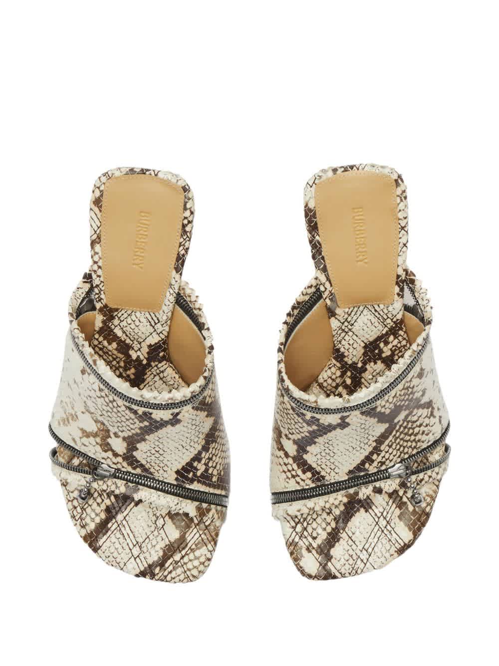 Burberry 85mm Snakeskin Leather Sandals