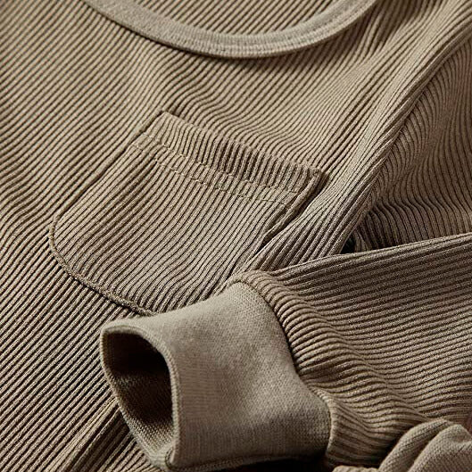 Khaki Ribbed Baby Set