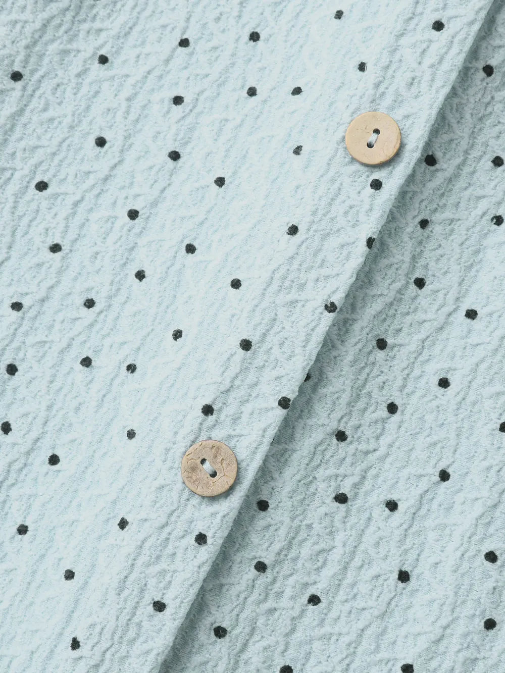 Textured Dot Print Button Detail Midi Dress