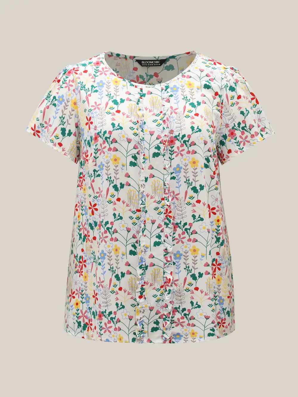 Sweet Floral Print Print Pleated Front Blouse