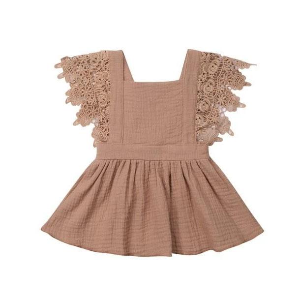 Brown Lace Party Baby Dress