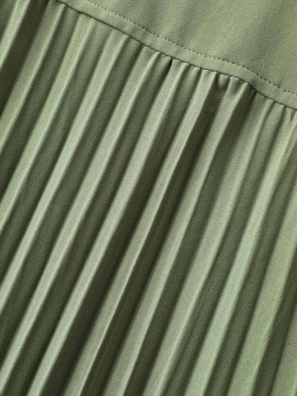 Plicated Detail Belted Pockets Maxi Dress