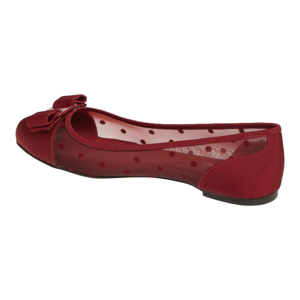 SALVATORE FERRAGAMO Varina Dots Women's 724119 Red Flats