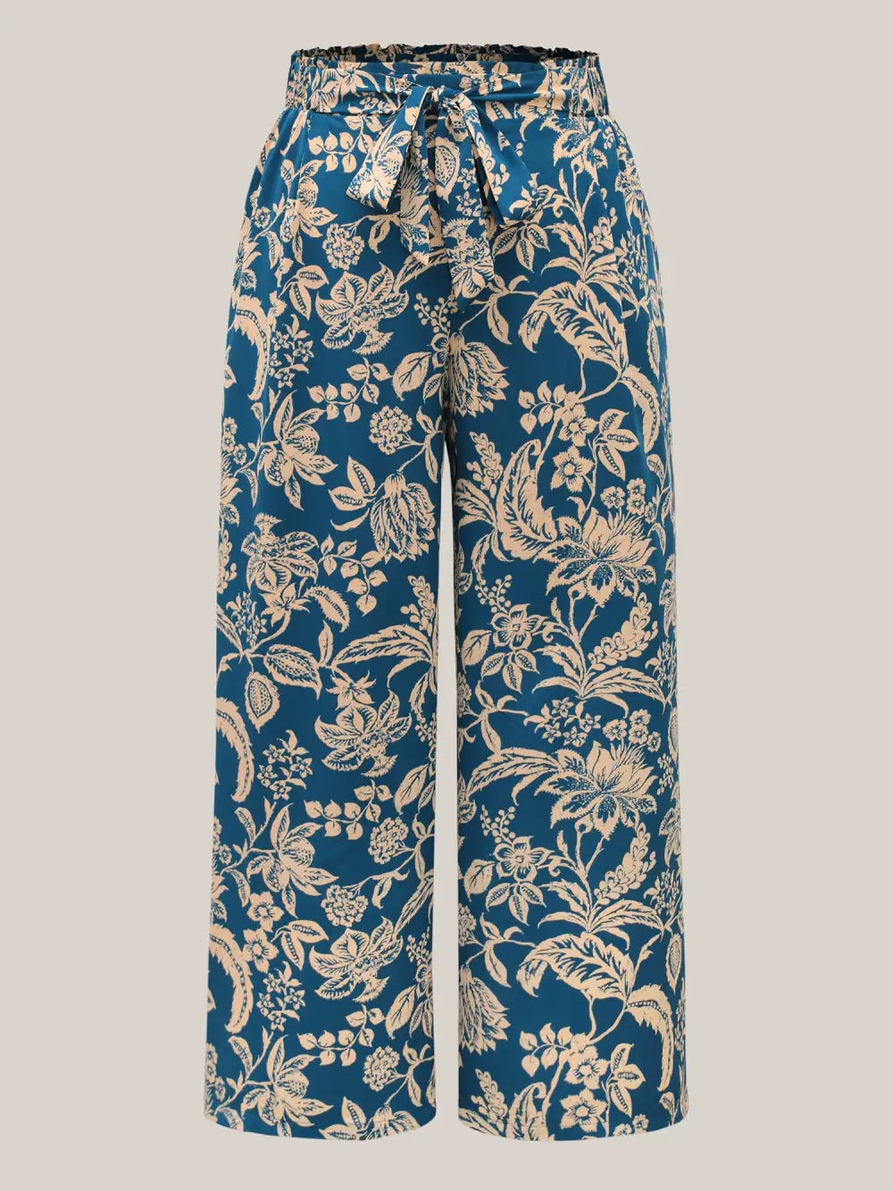 Floral Perfection Belted Wide-Leg Pants