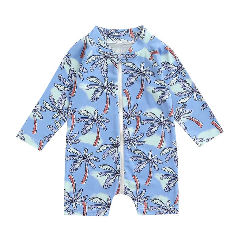 Palm Trees Zipper Swimsuit