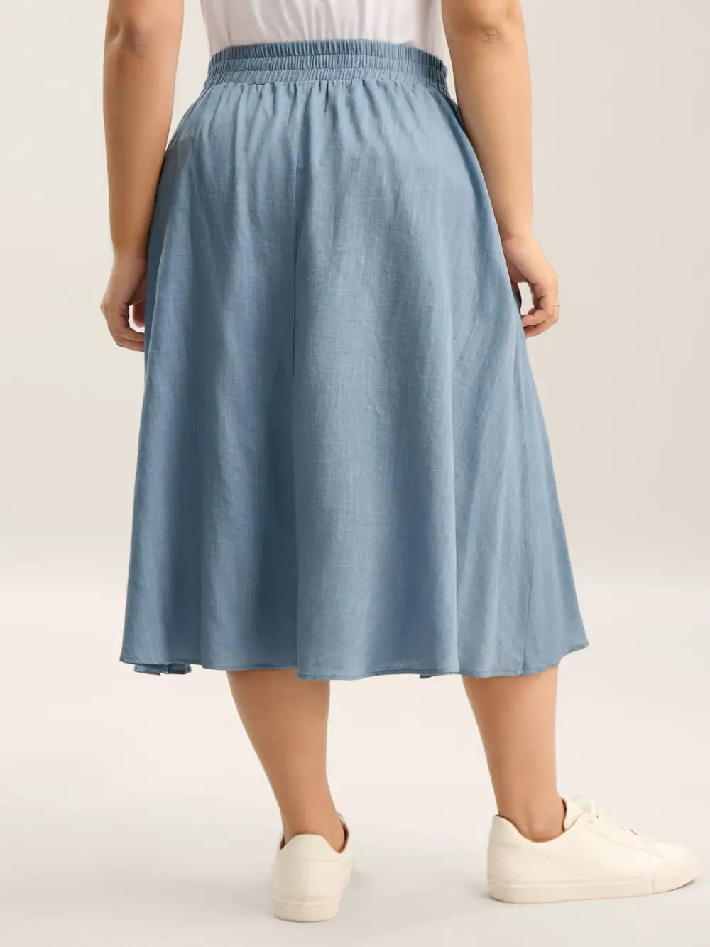 Waist-Tie Tassel Plain Maxi Skirt