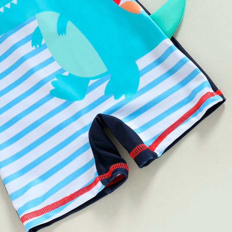 Striped Dinosaur Toddler Swimsuit