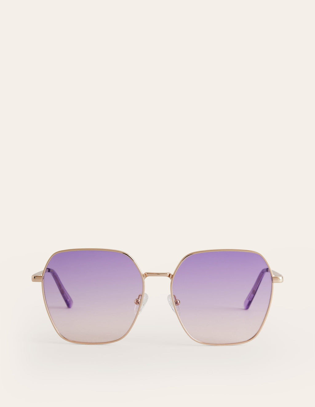 Angular Metal Sunglasses-Purple/Pink