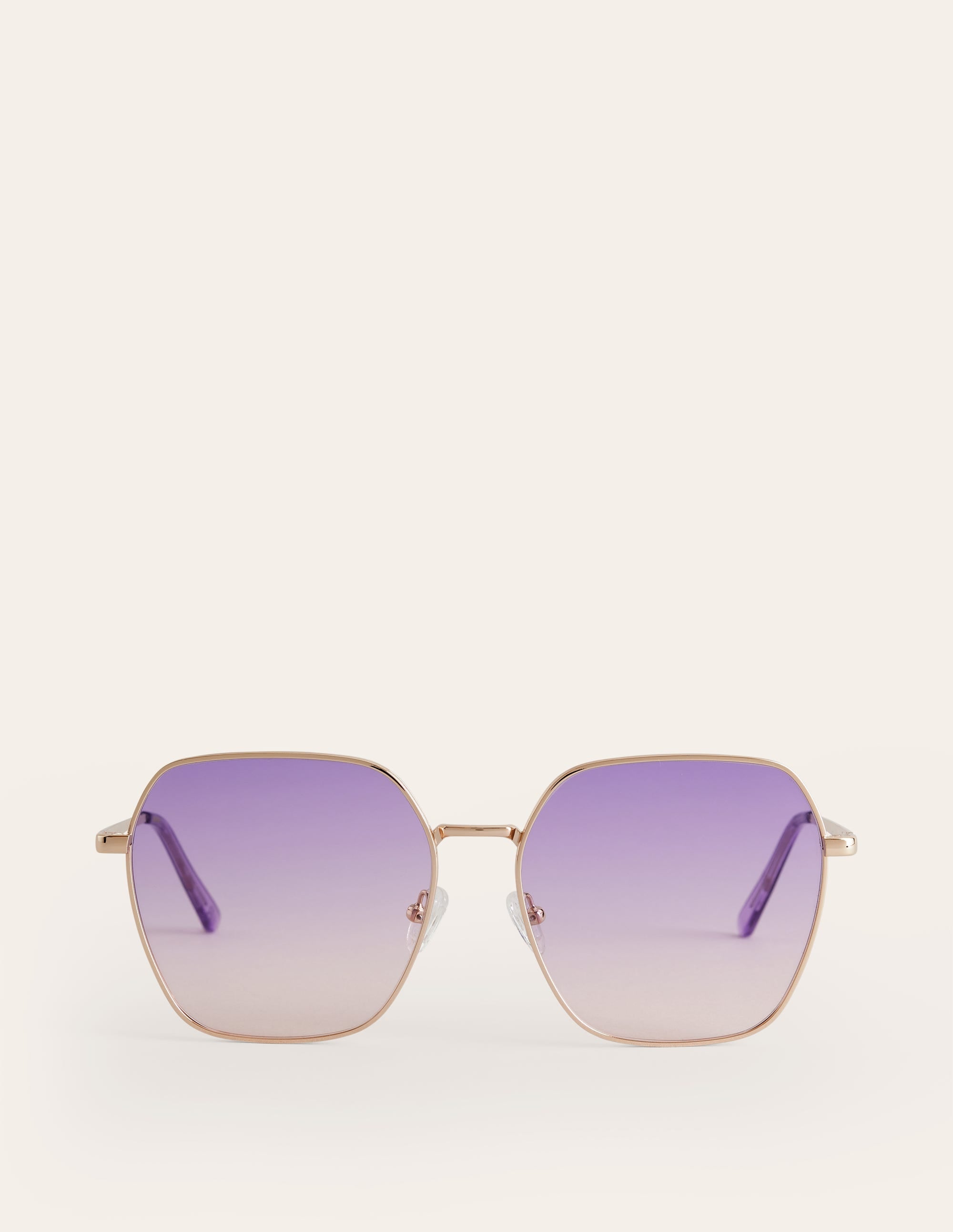 Angular Metal Sunglasses-Purple/Pink