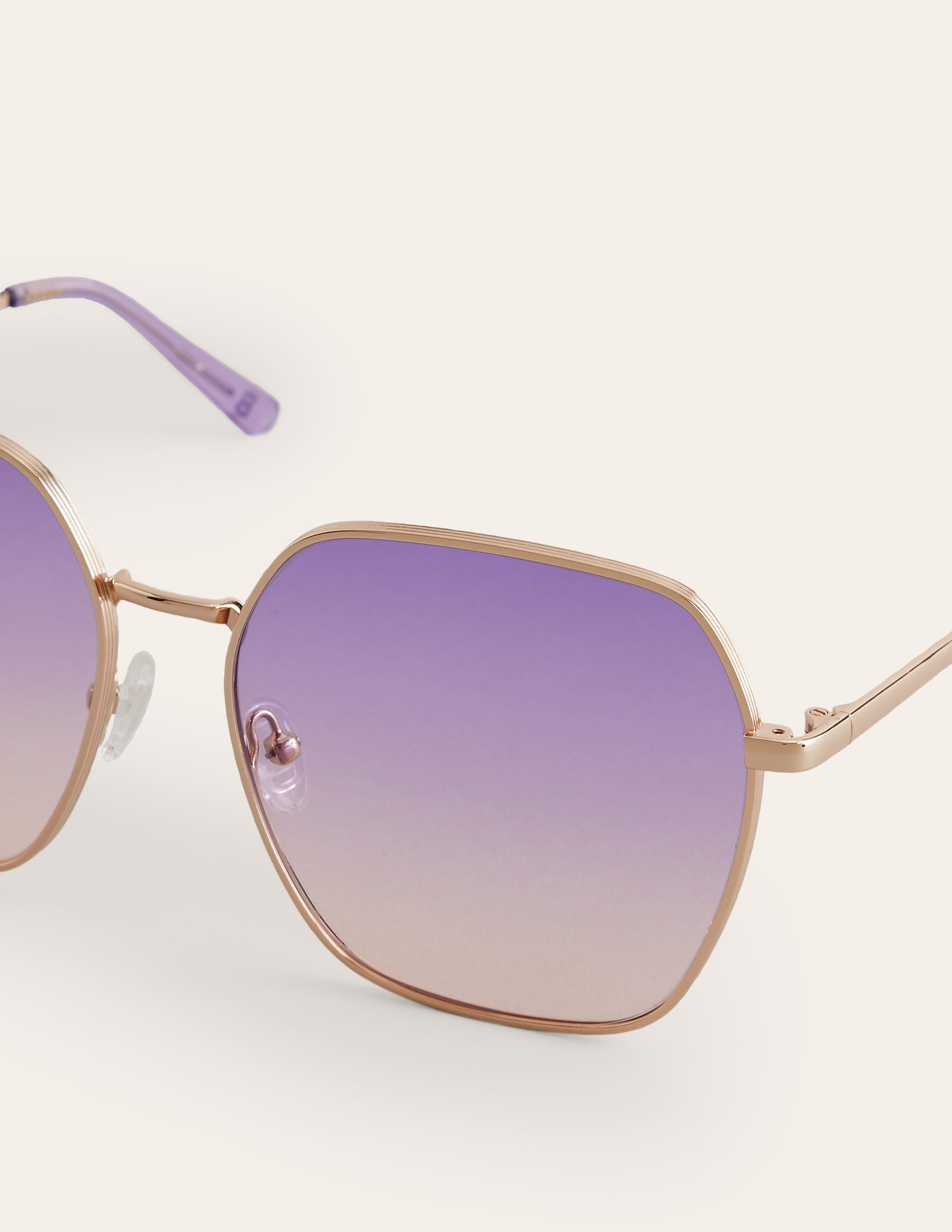 Angular Metal Sunglasses-Purple/Pink