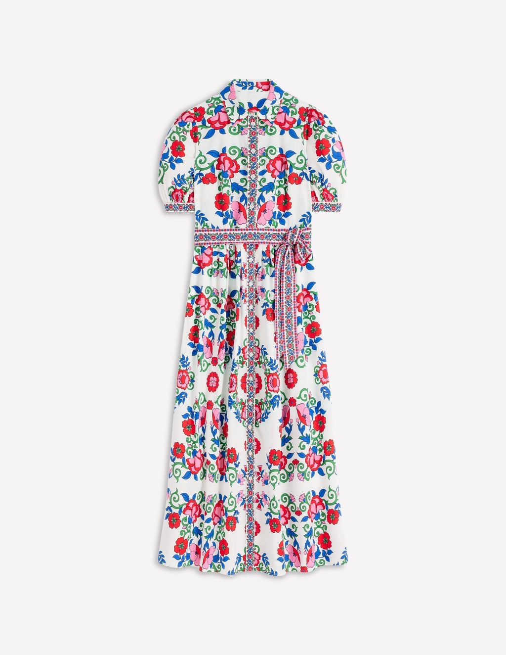 Alexa Maxi Shirt Dress-Multi, Ornamental Lattice