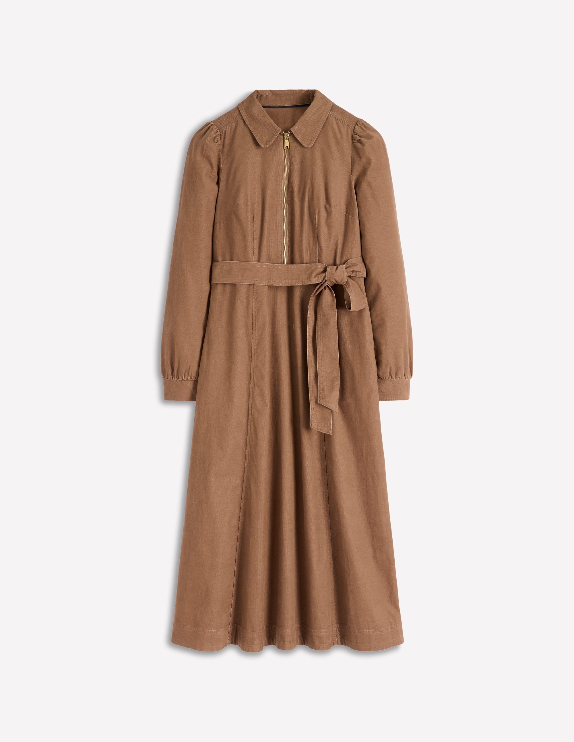 Adelaide Zip Cord Midi Dress-Latte