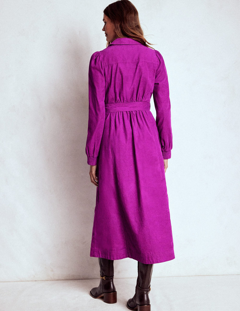 Robe mi-longue Adelaide à cordon et fermeture éclair - Violet royal