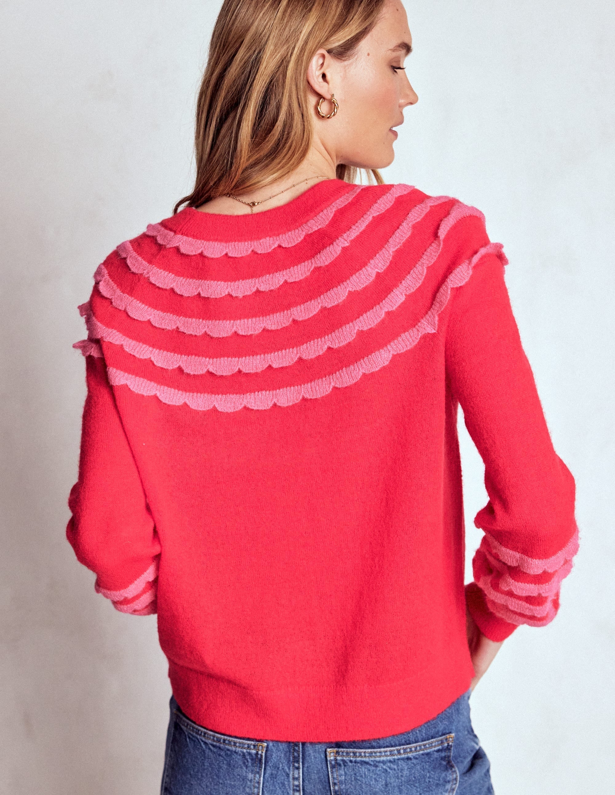 Alice Fluffy Raglan Jumper-Poppy Red