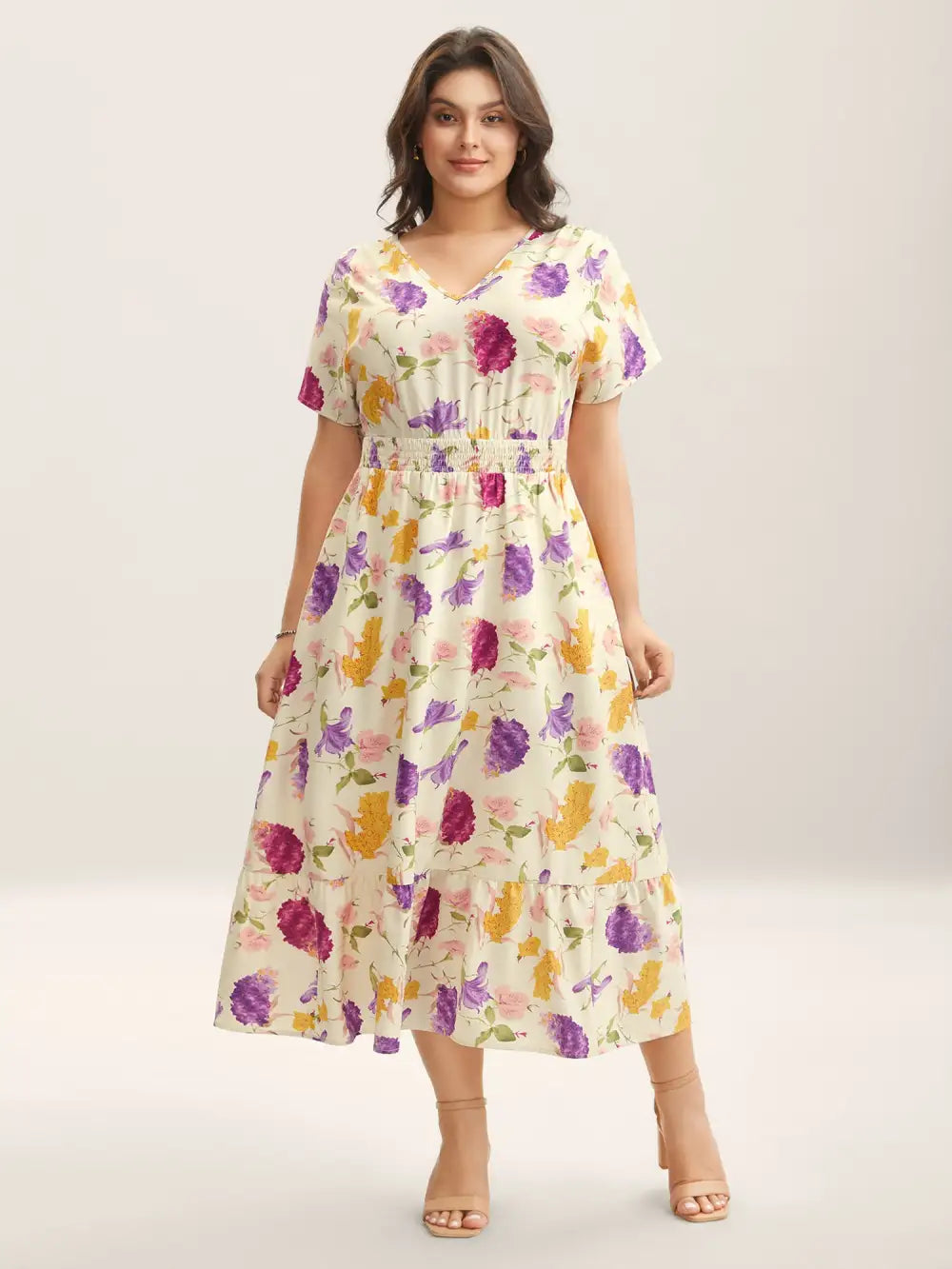 Floral Fantasy Shirred Tiered Maxi Dress