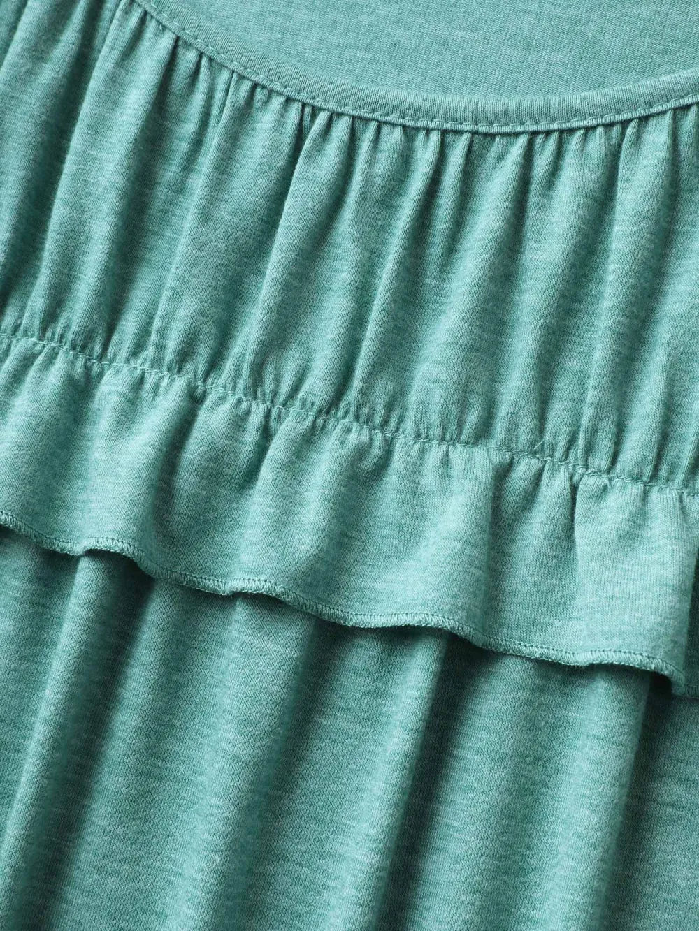 Pleated Neckline Flutter Sleeve Tank Top