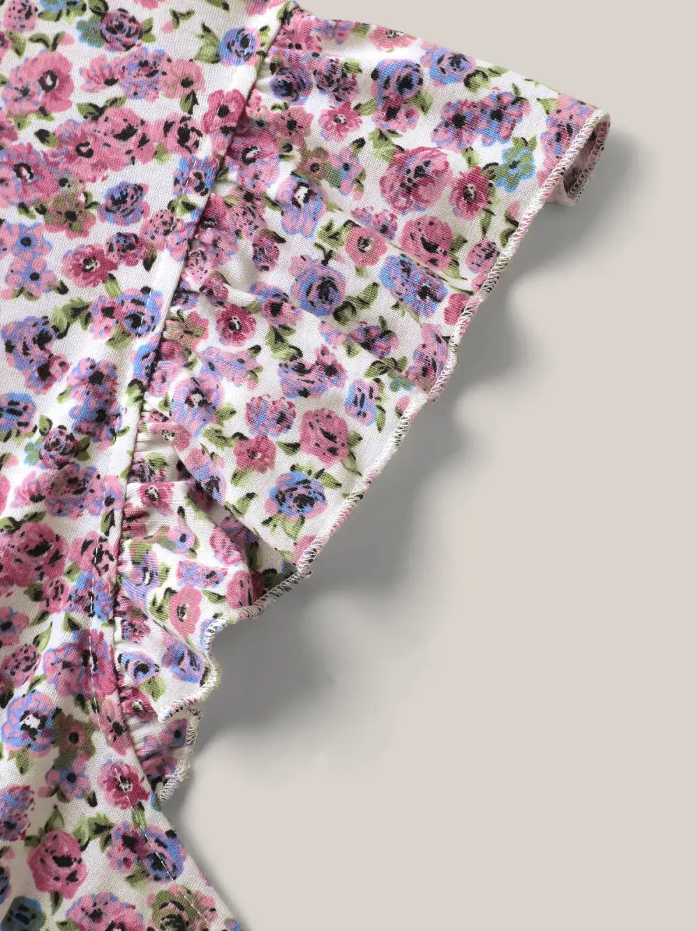 Ditsy Floral Flutter Sleeve Pockets Midi Dress
