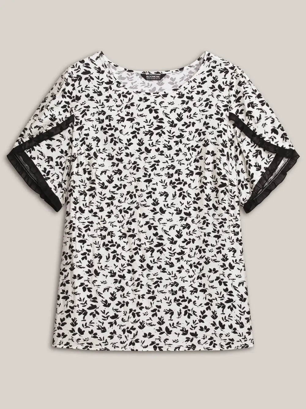 Floral Print Color Contrast Blouse