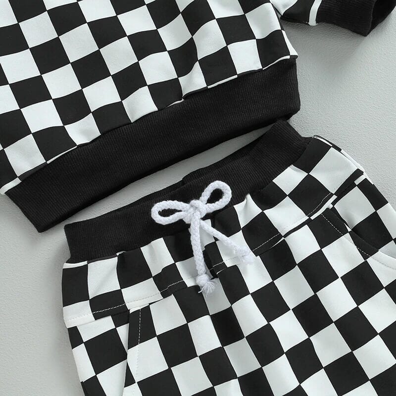 Long Sleeve Plaid Toddler Set