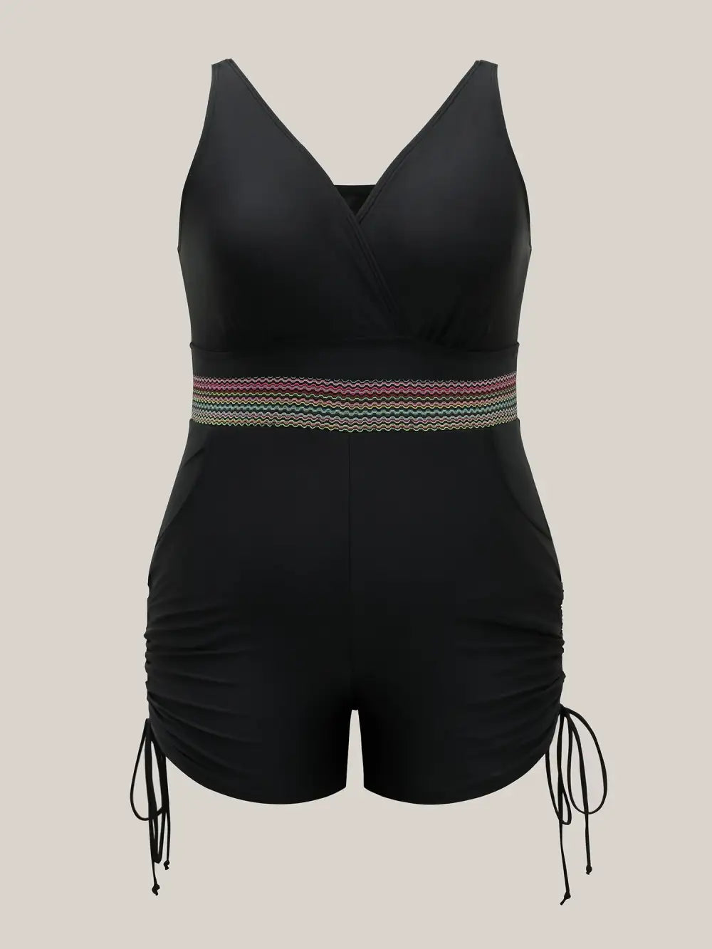 Cinched-Waist Pockets One-Piece Swimsuit