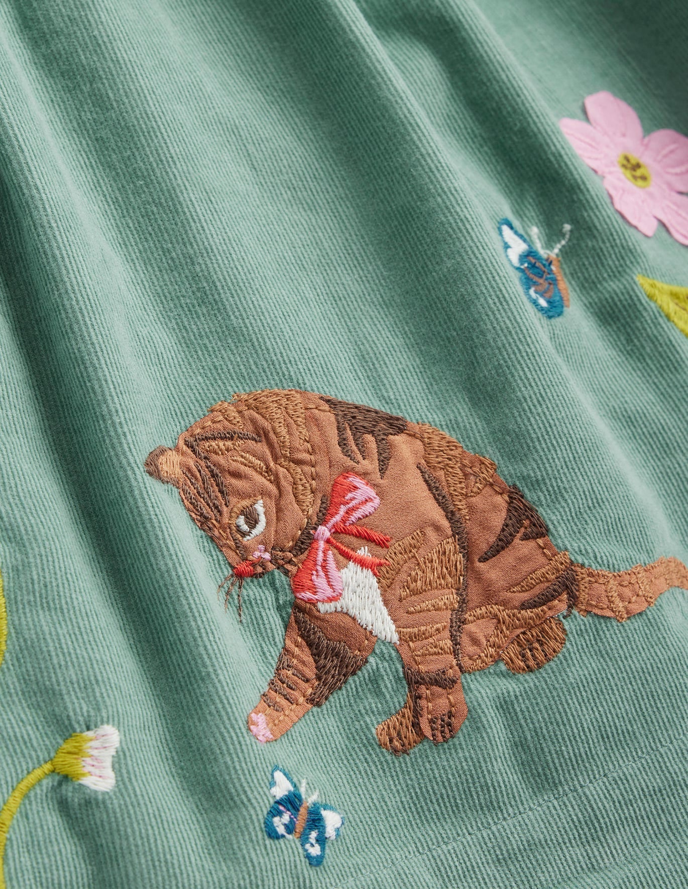 Toddler Kid Girl Cord Applique Sleeveless Pinafore