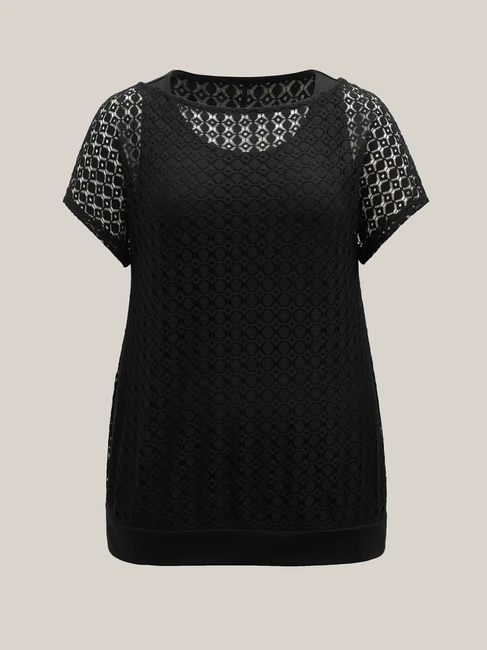 2-in-1 Cut-Out Plain Knit Top