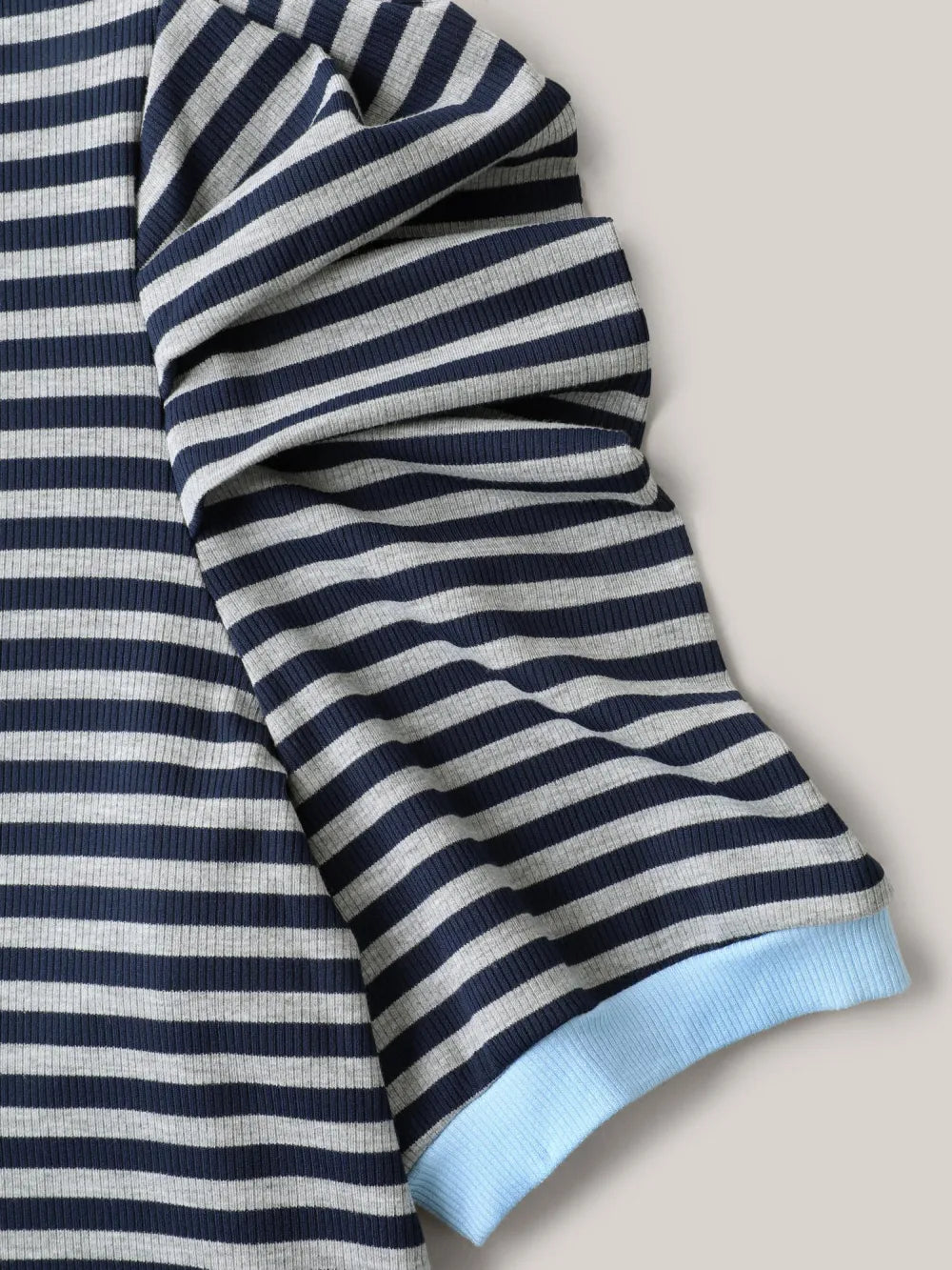 Textured Stripes Color Contrast T-Shirt
