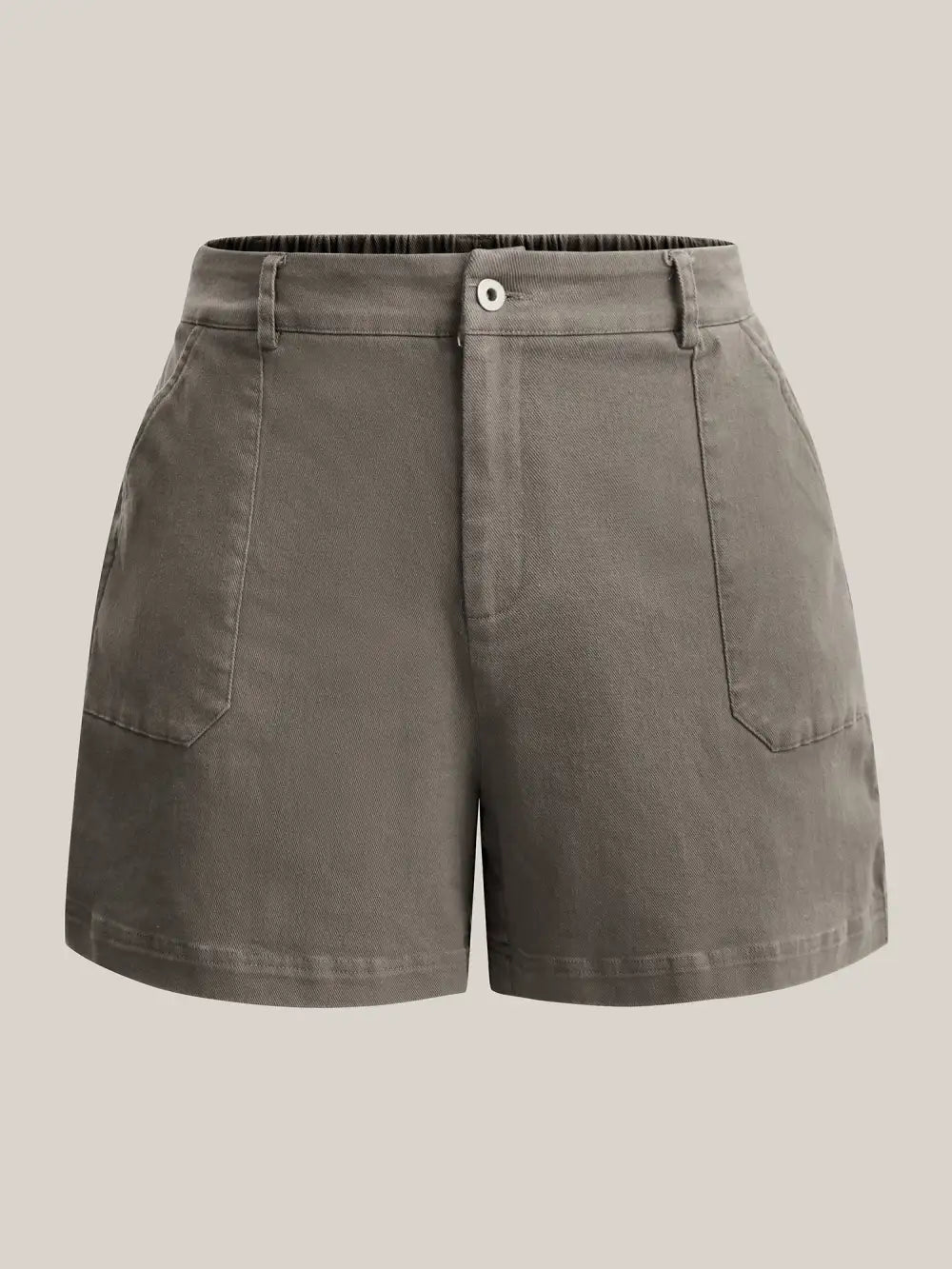 Stretchy Waist Vintage Pockets Shorts