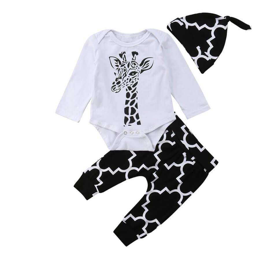 Giraffe Black and White Baby Set