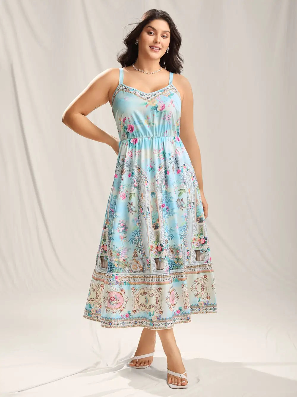 Floral Paradise Print Pockets Maxi Dress