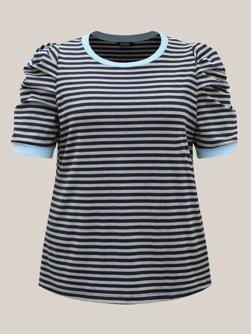 Textured Stripes Color Contrast T-Shirt