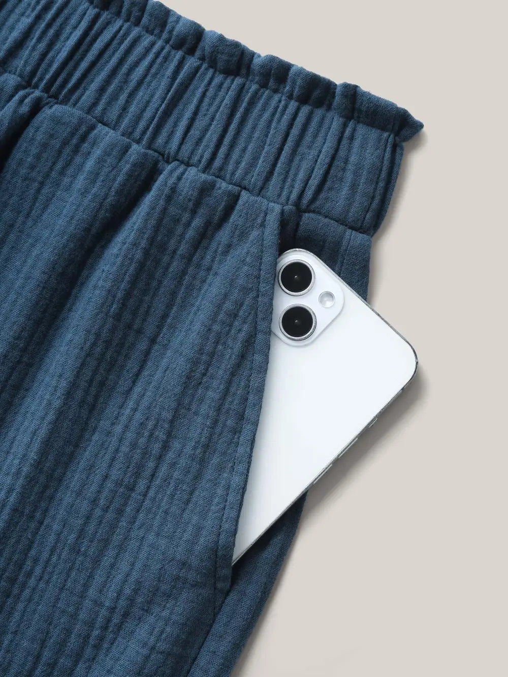 Curved Hem Straight-Leg Shorts