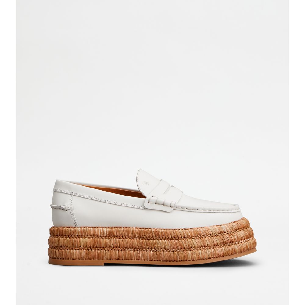 Platform Loafers in Leather