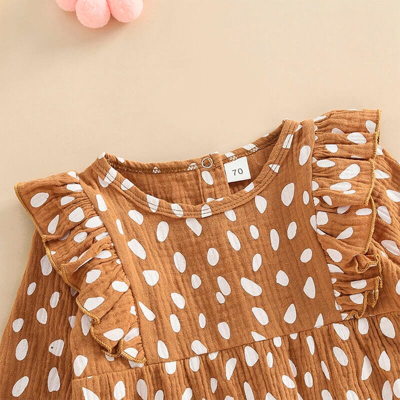 Long Sleeve Polka Dot Baby Romper