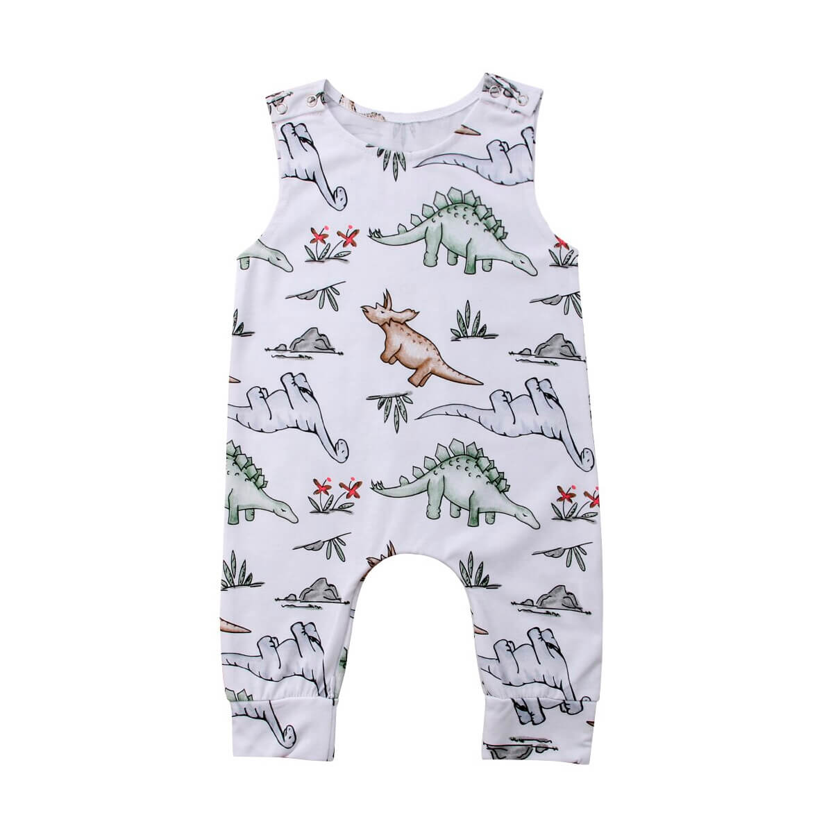 Sleeveless Dino Baby Jumpsuit