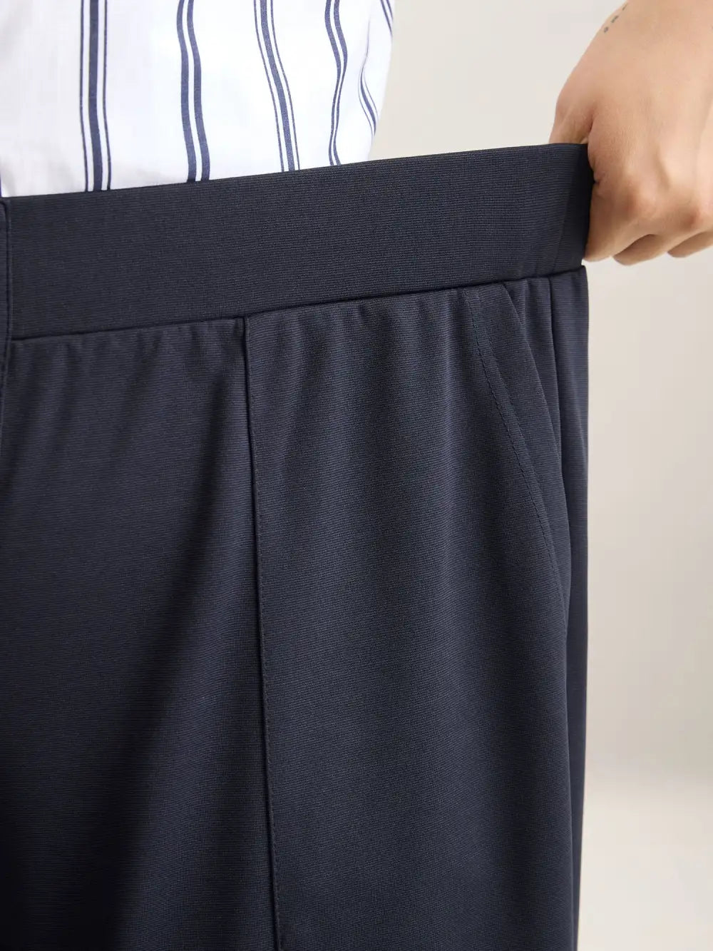 Button Front Wide-Leg Pants