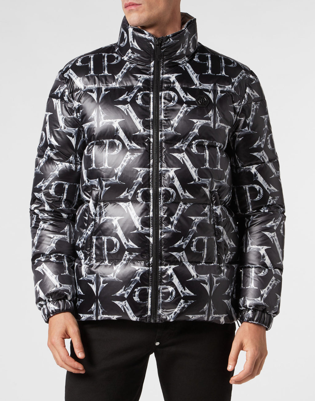 Nylon Puffer Jacket Chrome