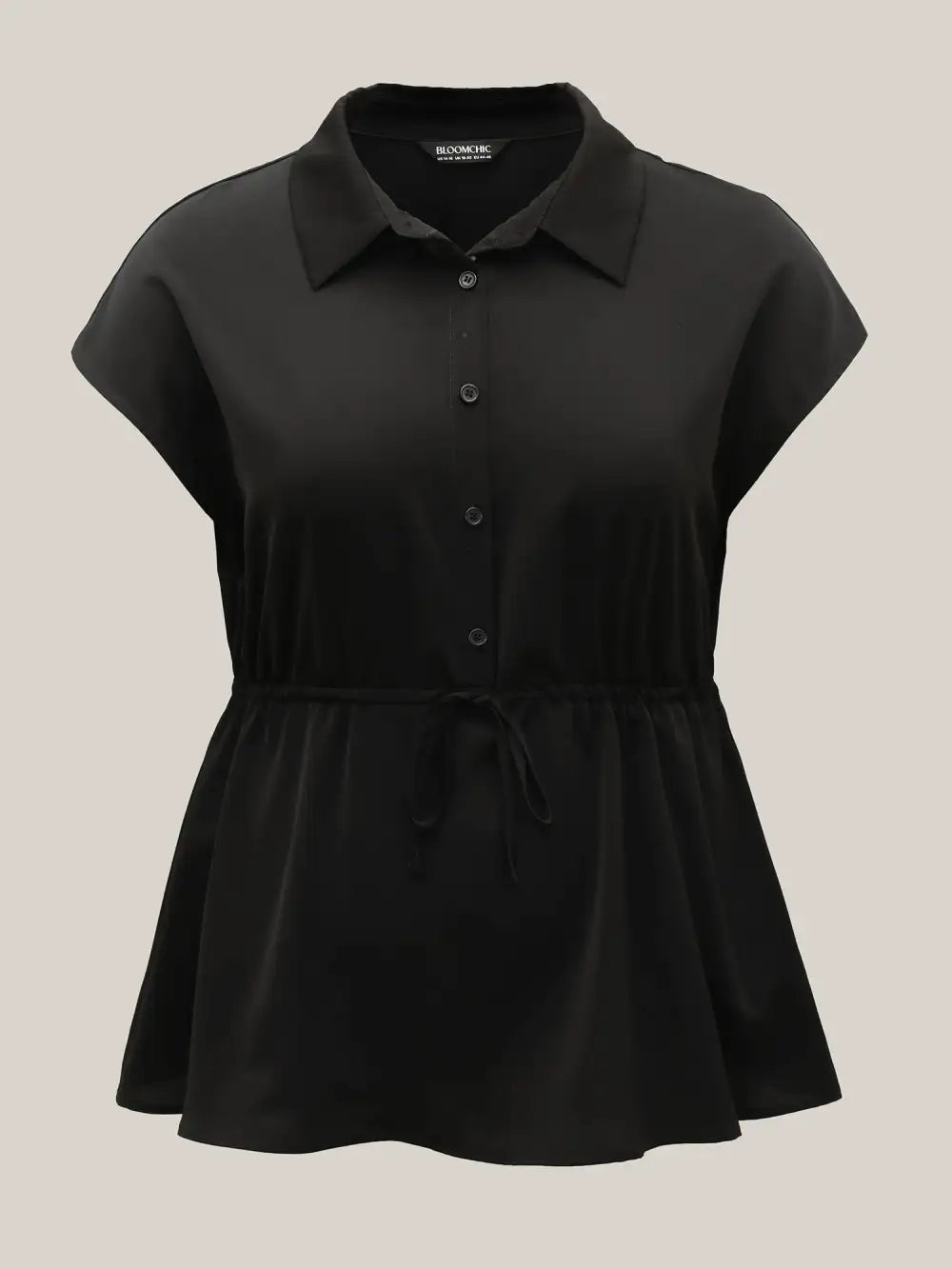 Anti-Wrinkle Drawstring Waist Blouse