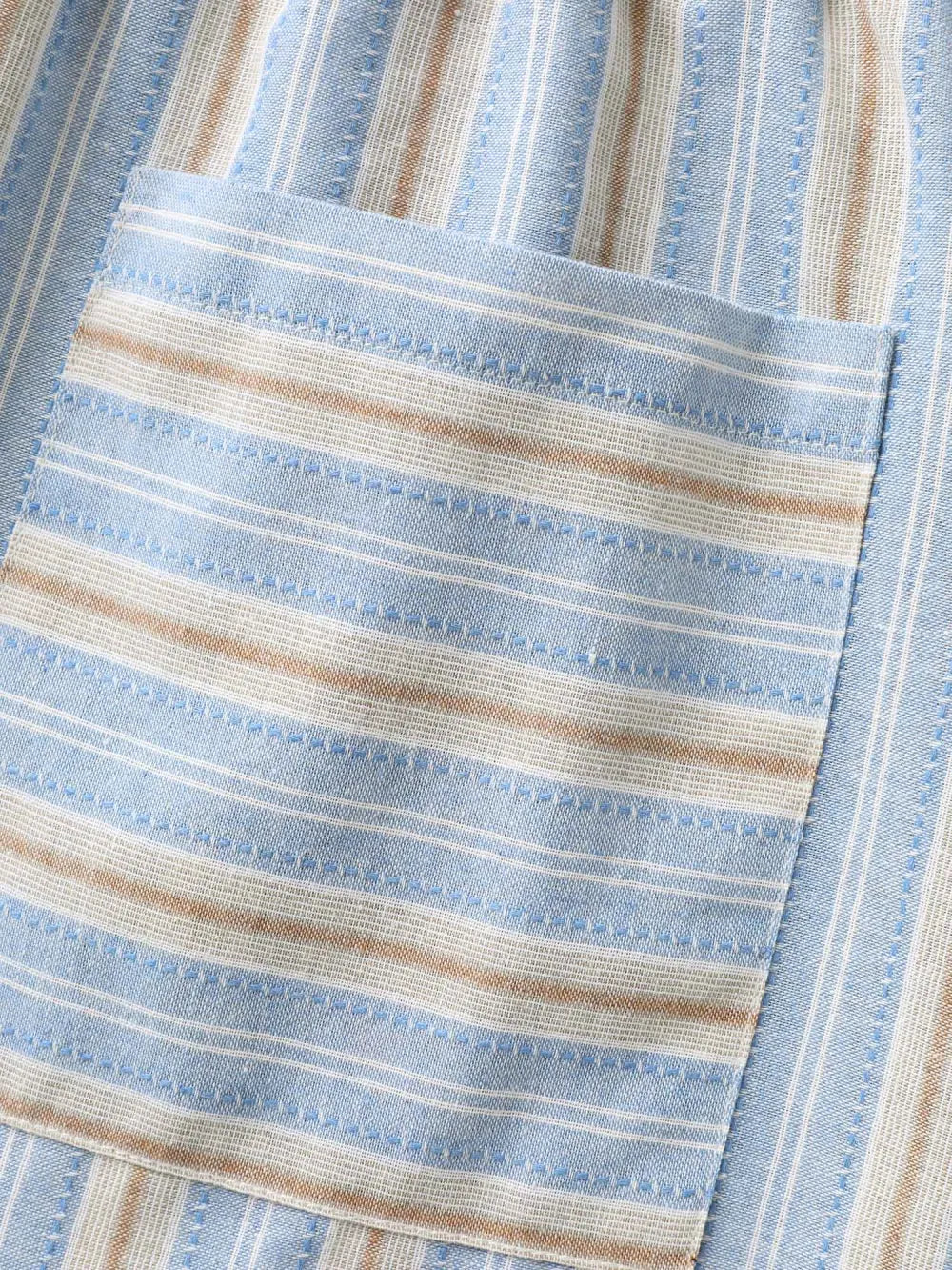 Stripes Pockets Wide-Leg Pants