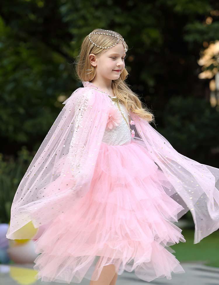 Toddler & Kids Girl Mesh Sequins Party Cape