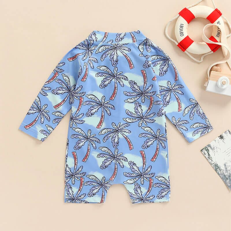 Palm Trees Zipper Swimsuit